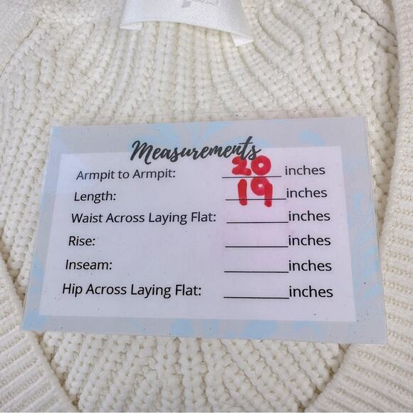 7 For All Mankind Sz M Knit Blouson Sleeve Sweater Cream Boho  Cotton Blend Soft - Picture 16 of 16